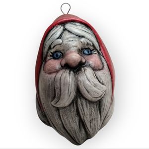 Hand Painted Ceramic Santa Ornament